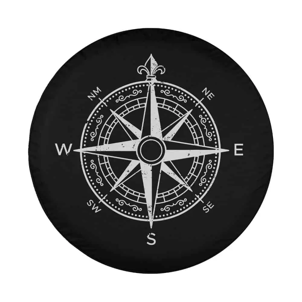 compass rose fleur-de-lis navigation rv spare tire cover design only