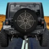 compass rose nautical line art spare tire cover with no camera hole for Jeep