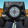 Compass stars not all who wander spare tire cover with adventure theme, no camera hole