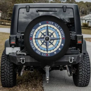 Compass stars not all who wander spare tire cover for backup camera vehicles