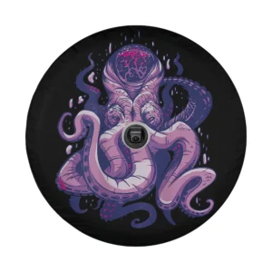 Cool trippy octopus backside detailed design for spare tire cover