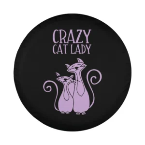 crazy cat lady purple cats cat spare tire cover whimsical purple cat design