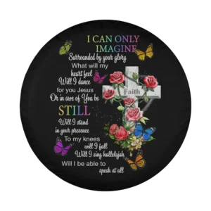 Christian faith cross with roses and butterflies design only