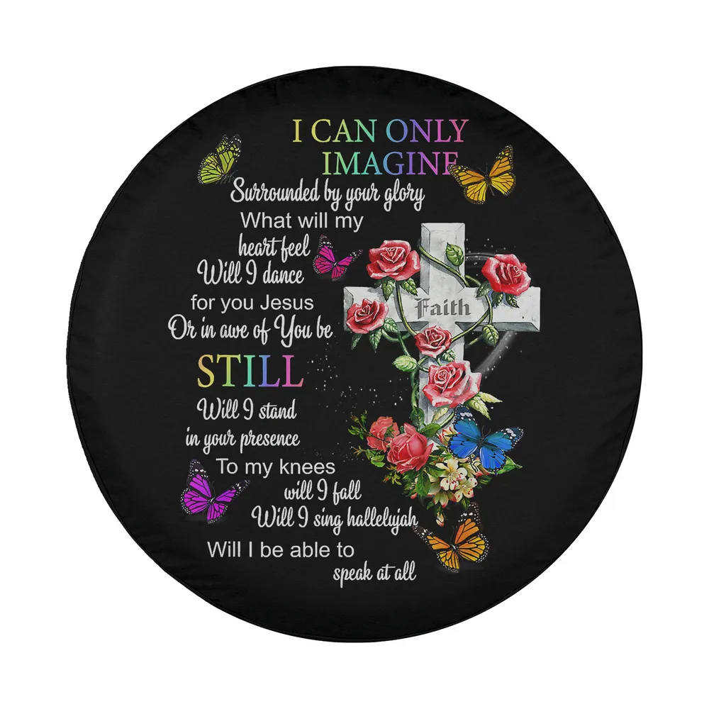 Christian faith cross with roses and butterflies design only