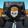 curled tan cat white skull cat spare tire cover no camera hole for Jeep SUV RV