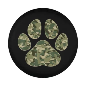 Cute camo paw print camouflage dog lover design for spare tire cover