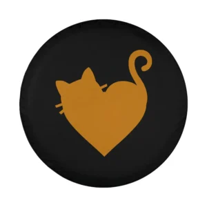 Cute ginger heart cat silhouette design for womens spare tire cover