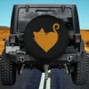Cute ginger heart cat silhouette womens spare tire cover no camera hole for Jeep SUV RV
