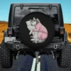 Cute Siberian Husky Pink Pajamas Bedtime Spare Tire Cover No Camera Hole