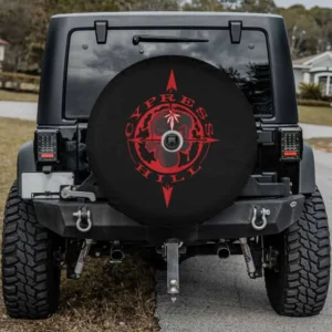 Cypress Hill skull compass funny spare tire cover with backup camera hole, Jeep RV
