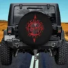 Cypress Hill skull compass funny spare tire cover on Jeep RV, no camera hole