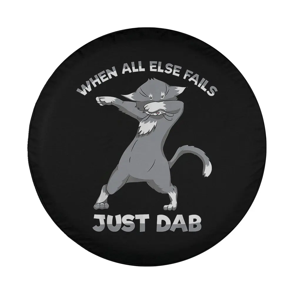 dabbing cartoon cat just dab slogan design only for custom spare tire cover