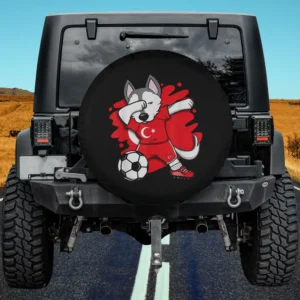 Dabbing Husky Turkey Jersey Soccer Spare Tire Cover No Camera Hole