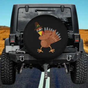dabbing turkey pilgrim hat thanksgiving spare tire cover no camera hole for Jeep SUV RV