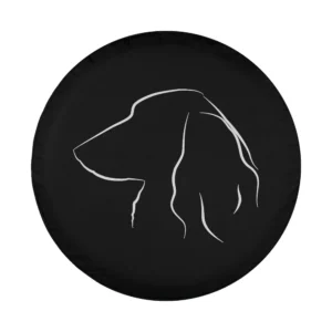 minimalist long haired dachshund line art wiener dog design