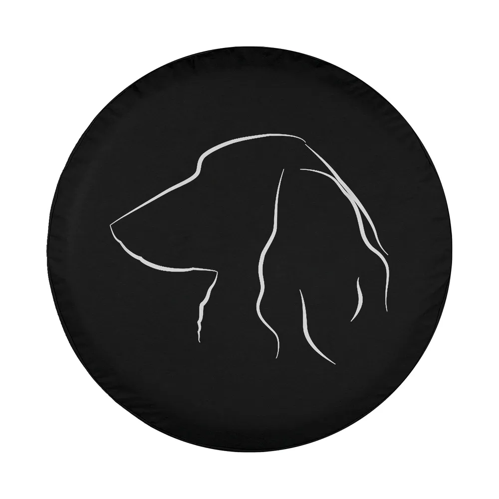 minimalist long haired dachshund line art wiener dog design