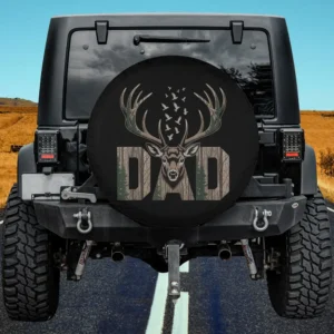 Dad deer buck antlers camo birds nature spare tire cover no camera hole for Jeep, RV, trailer