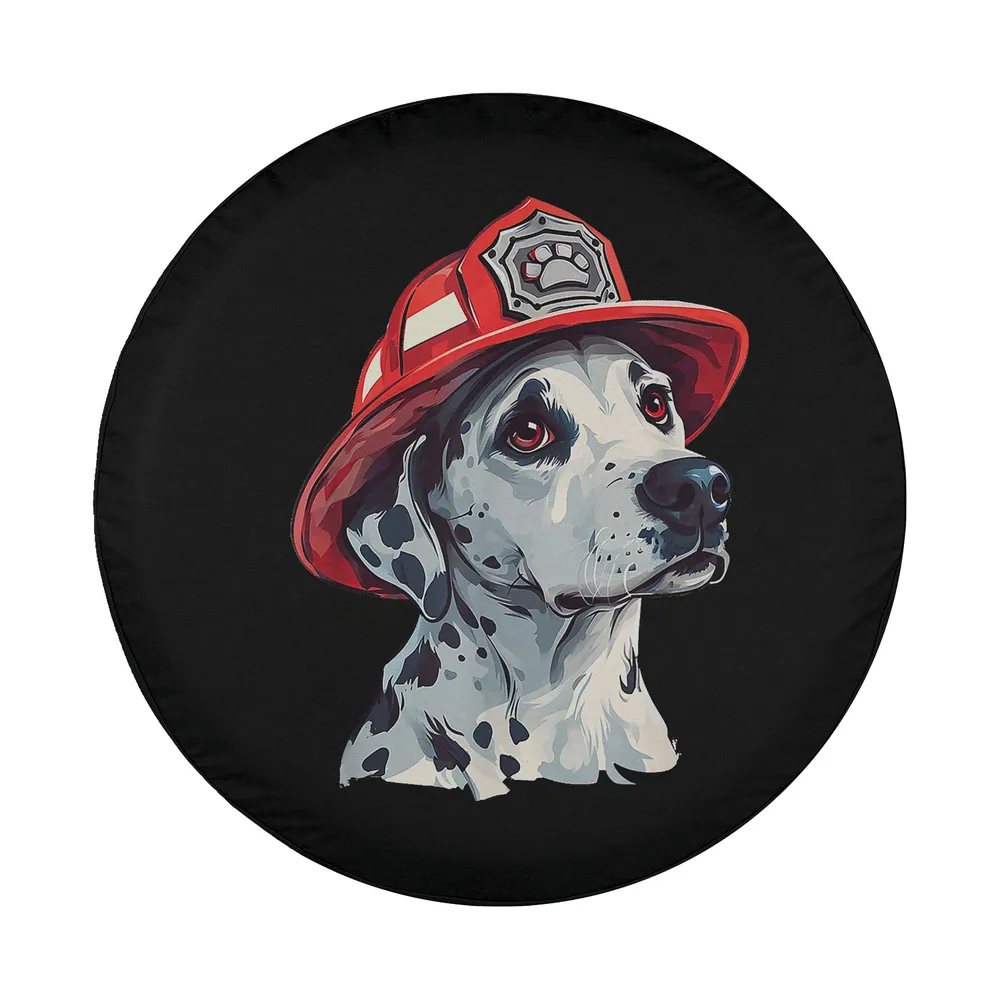 Dalmatian dog firefighter hat firehouse dog spare tire cover design only