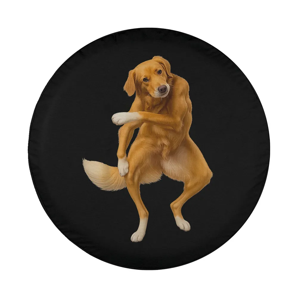 dancing golden retriever meme funny cartoon dog design only