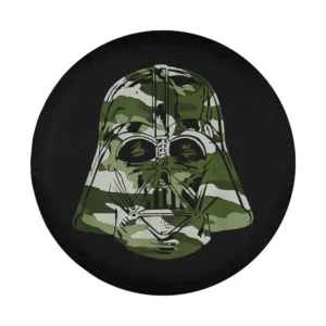 dark green camo darth vader helmet graphic design spare tire cover