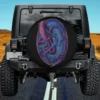 Dark nautical sailors boaters whale fighting octopus spare tire cover no camera hole