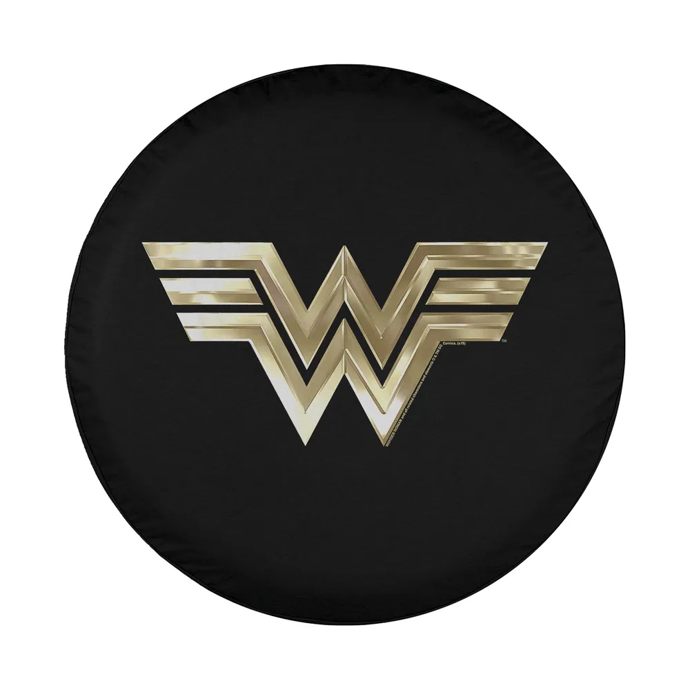DC Comics Wonder Woman gold metallic logo design for spare tire cover
