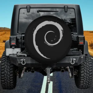 Debian Logo Spiral Minimalist Jeep Cherokee Spare Tire Cover No Camera Hole