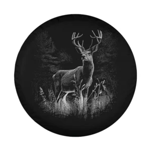 Deer forest trees nature animals spare tire cover design closeup