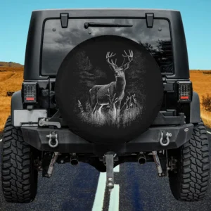 Deer forest trees nature animals spare tire cover without camera hole for RV Jeep SUV
