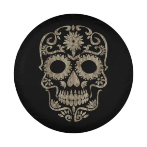 Desert camo sugar skull floral design for motorhome spare tire cover