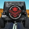 devil skull winged speakers metalhead skeleton spare tire cover with no camera hole for Jeep