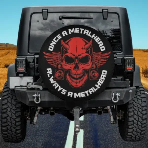 devil skull winged speakers metalhead skeleton spare tire cover with no camera hole for Jeep