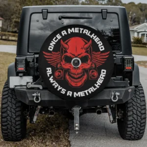 devil skull winged speakers metalhead skeleton spare tire cover with backup camera hole for SUV