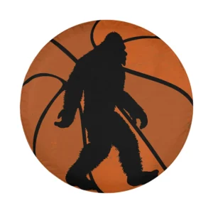 Distressed basketball bigfoot 80s minimalist design for spare tire cover