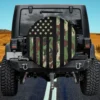 Distressed camouflage USA flag patriotic spare tire cover for Honda CRV with no camera hole