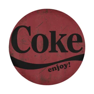 distressed coke enjoy logo vintage tire cover design closeup