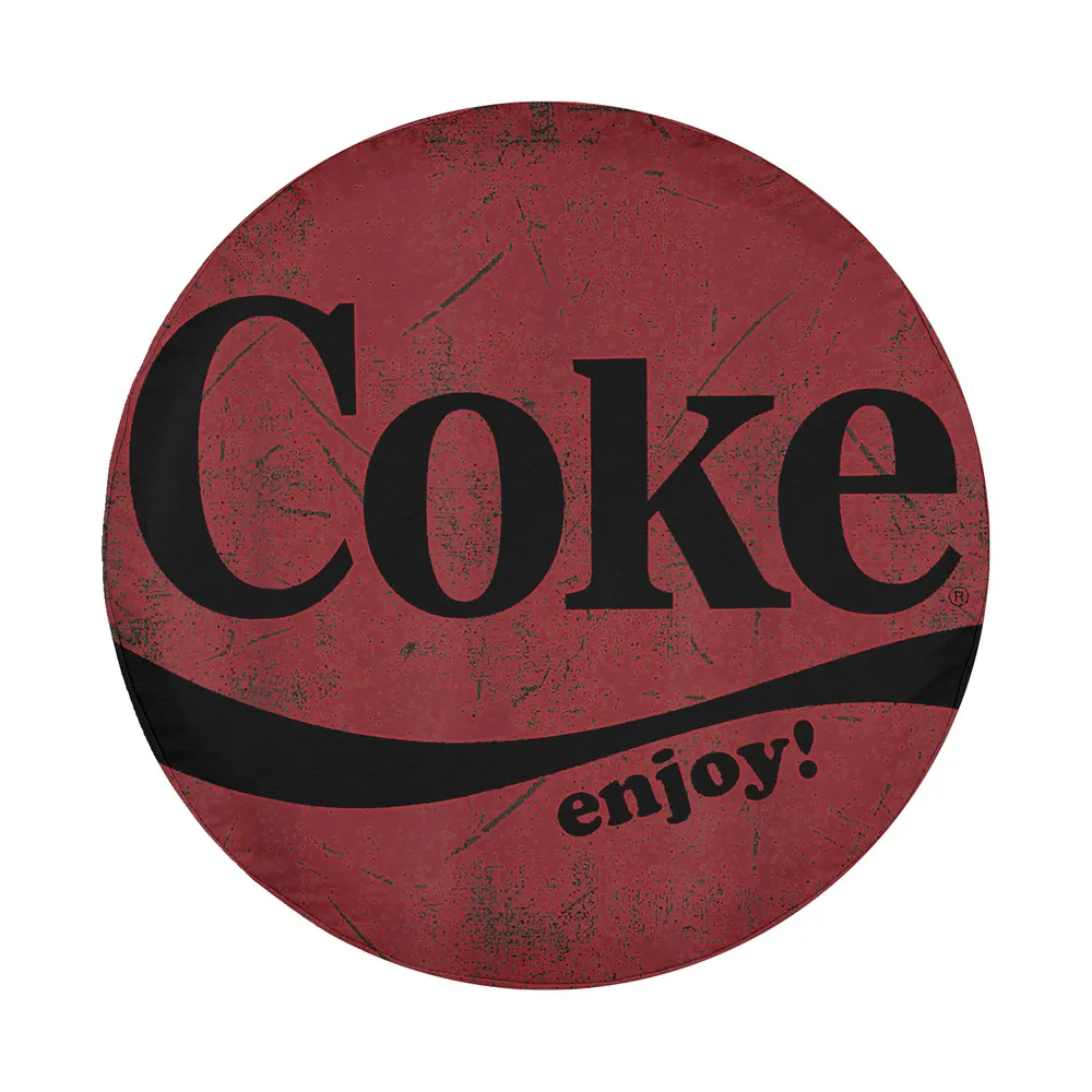 distressed coke enjoy logo vintage tire cover design closeup