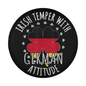Distressed German flag clover and Irish temper attitude St. Patrick's Day design only