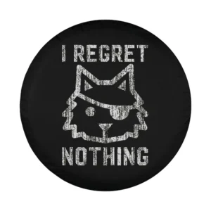 distressed pirate cat eyepatch regret nothing design only tire cover