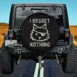 distressed pirate cat eyepatch regret nothing spare tire cover no camera hole
