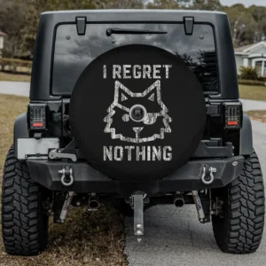 distressed pirate cat eyepatch regret nothing spare tire cover with camera hole