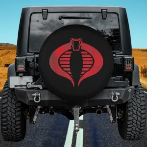 Distressed Red Cobra Logo Gi Joe Camper Spare Tire Cover No Camera Hole
