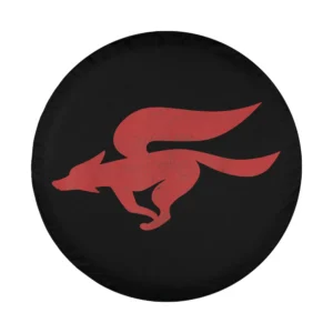 distressed red fox logo black nintendo star fox graphic design only