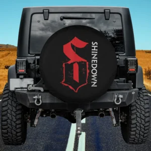 Distressed red S emblem vertical Shinedown spare tire cover no camera hole for Honda HRV