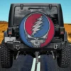 Distressed Steal Your Face skull vintage band spare tire cover no camera hole for Ford Bronco
