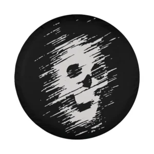 Distressed streaked skull Y2k grunge goth Halloween spare tire cover design only