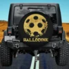 Distressed yellow pickleball hallodink Halloween spare tire cover no camera hole