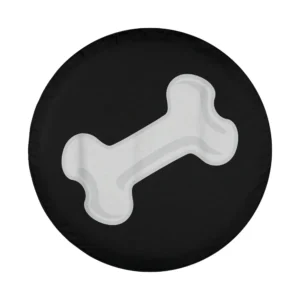 dog bone toy minimalist black spare tire cover design only