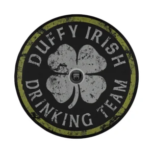 Distressed clover Duffy Irish Drinking Team logo St. Patrick's Day design