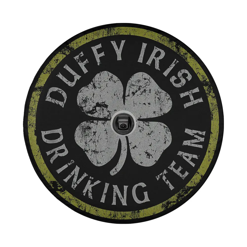 Distressed clover Duffy Irish Drinking Team logo St. Patrick's Day design